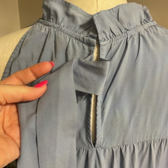 PINCH women’s mini dress swing tiered style sleeveless halter style light blue M - Picture 6 of 12